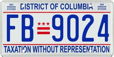 DC license plate FB9024