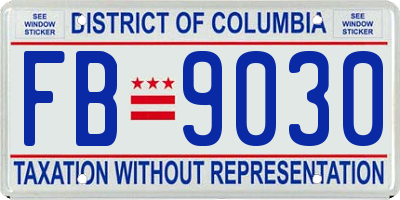 DC license plate FB9030