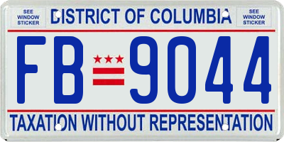 DC license plate FB9044