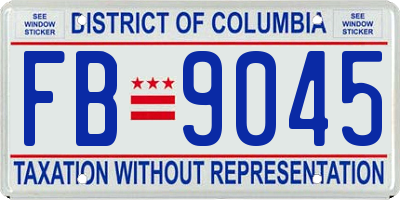 DC license plate FB9045