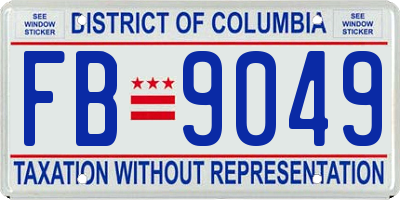 DC license plate FB9049