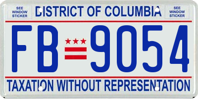 DC license plate FB9054