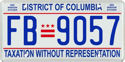 DC license plate FB9057