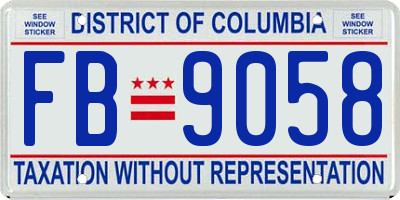 DC license plate FB9058