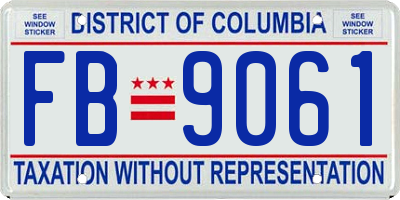 DC license plate FB9061