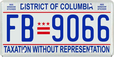 DC license plate FB9066