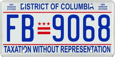 DC license plate FB9068