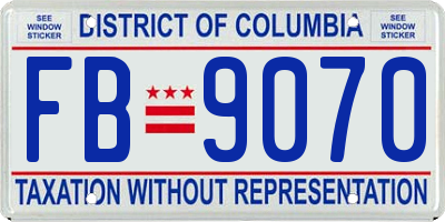 DC license plate FB9070