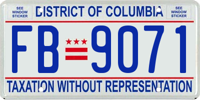 DC license plate FB9071