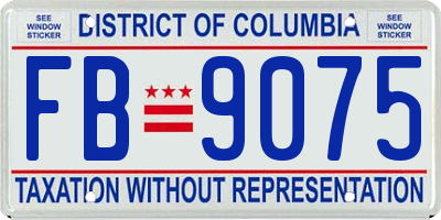 DC license plate FB9075