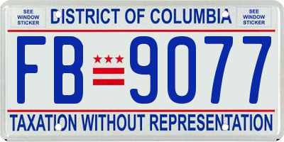 DC license plate FB9077