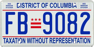 DC license plate FB9082