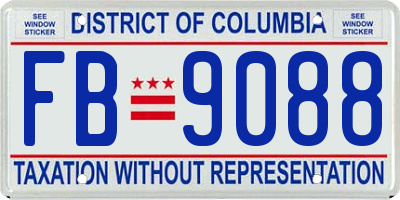 DC license plate FB9088