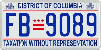 DC license plate FB9089