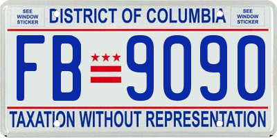 DC license plate FB9090