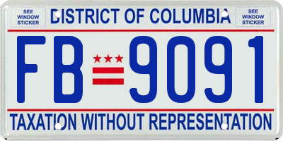 DC license plate FB9091