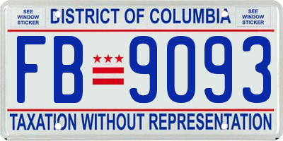 DC license plate FB9093