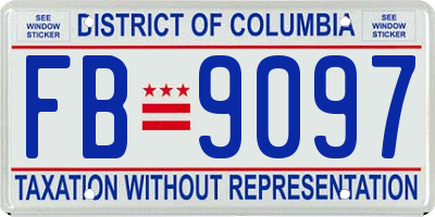 DC license plate FB9097