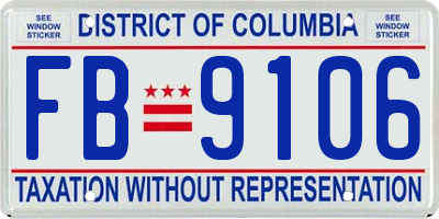 DC license plate FB9106