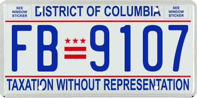 DC license plate FB9107