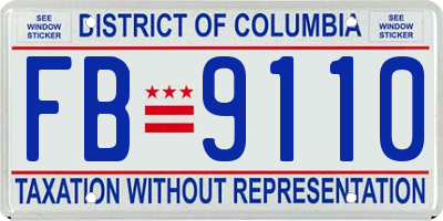 DC license plate FB9110