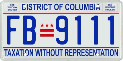 DC license plate FB9111