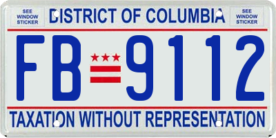 DC license plate FB9112