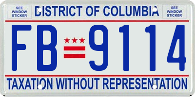 DC license plate FB9114