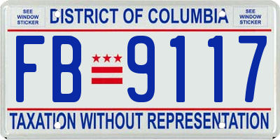 DC license plate FB9117