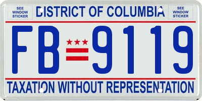 DC license plate FB9119