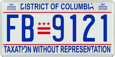 DC license plate FB9121