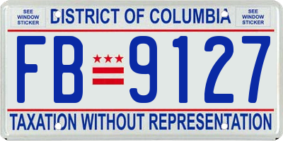 DC license plate FB9127