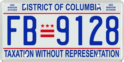 DC license plate FB9128