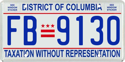 DC license plate FB9130