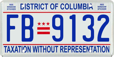 DC license plate FB9132