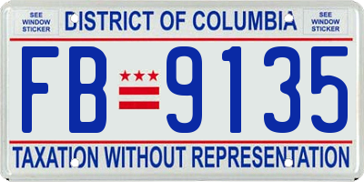 DC license plate FB9135