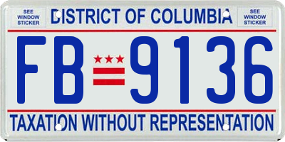 DC license plate FB9136