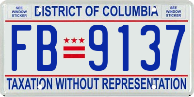 DC license plate FB9137