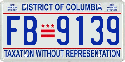 DC license plate FB9139