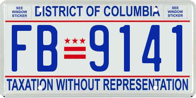 DC license plate FB9141