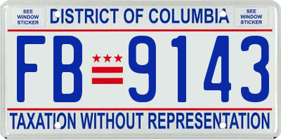 DC license plate FB9143