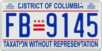 DC license plate FB9145