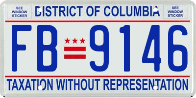 DC license plate FB9146