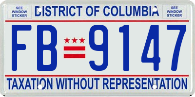 DC license plate FB9147