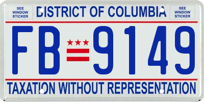 DC license plate FB9149