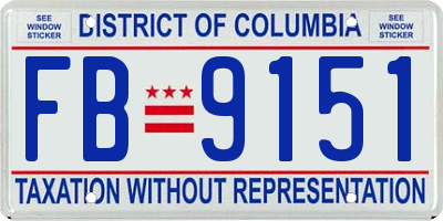 DC license plate FB9151