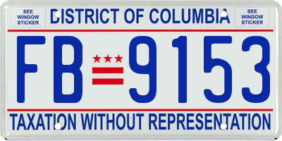 DC license plate FB9153