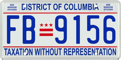 DC license plate FB9156