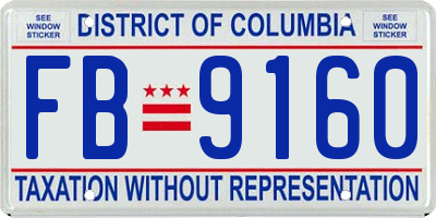 DC license plate FB9160