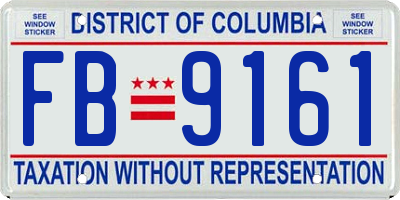 DC license plate FB9161